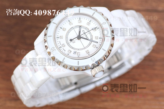 [Bestpreis-Empfehlung] Chanel J12 Serie weiße Keramik-Damenarmbanduhr H1628