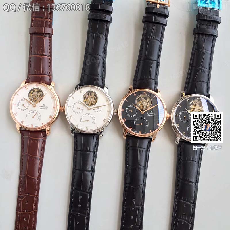 JB Blancpain Villeret series 6900-3430-55b tourbillon men's watch