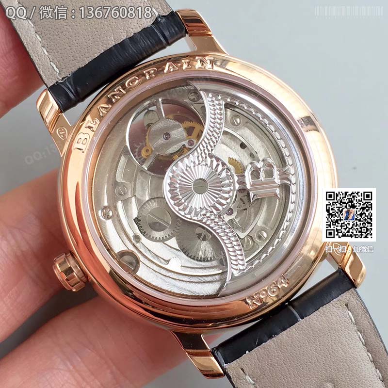 JB Blancpain Villeret series 6900-3430-55b tourbillon men's watch