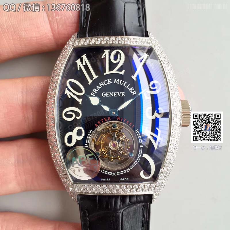 Zegarek męski mechaniczny z tourbillonem Franck Muller 8880 (koperta wysadzana diamentami)