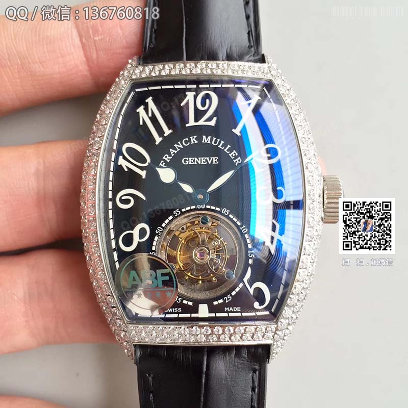 Franck Muller 8880 (mit Diamanten besetztes Gehäuse) Tourbillon Mechanische Herrenuhr