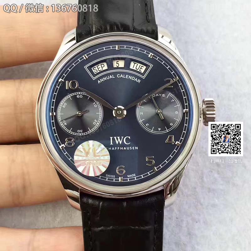 [YL Perfect Edition] IWC Portugieser Annual Calendar watch series IW503502 (blue dial) men's mechanical watch