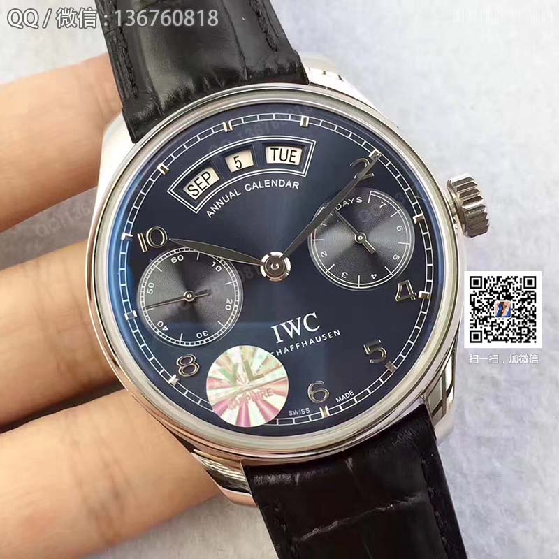 [YL Perfect Edition] IWC Portugieser Annual Calendar watch series IW503502 (blue dial) men's mechanical watch