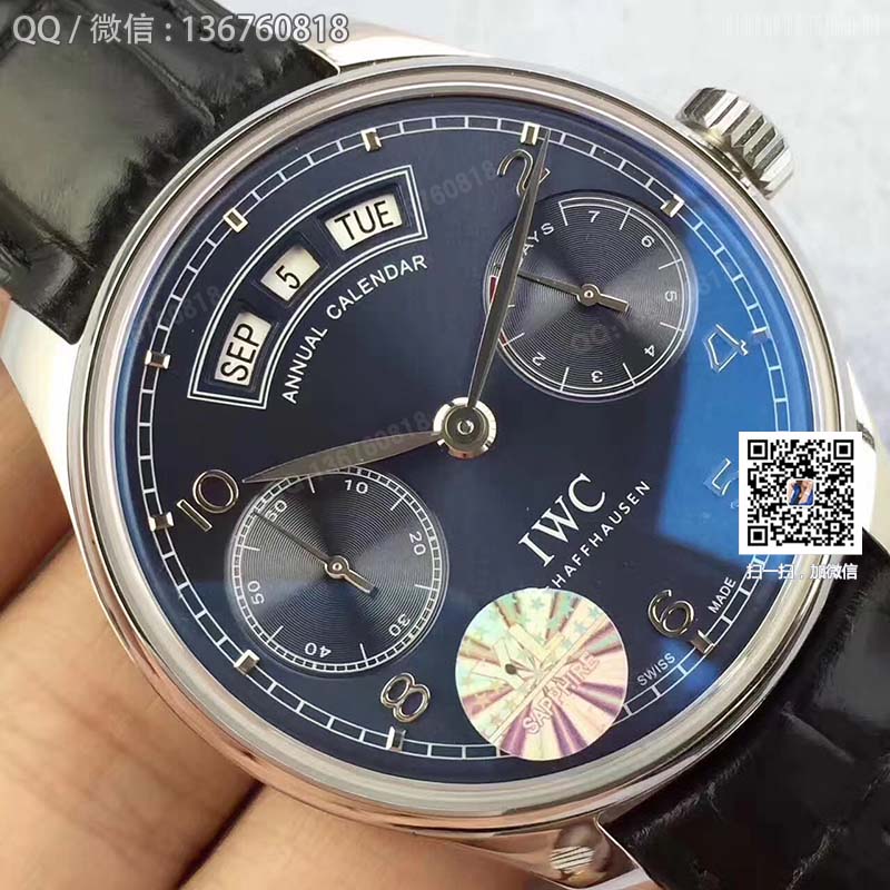 [YL Perfect Edition] IWC Portugieser Annual Calendar watch series IW503502 (blue dial) men's mechanical watch