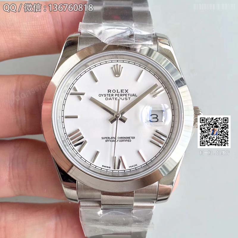 Nowość od fabryki N 2017 nowy zegarek Rolex Datejust 41 ze srebrną tarczą z indeksami
